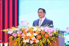 El primer ministro de Vietnam, Pham Minh Chinh, interviene en el evento (Fuente:VNA)