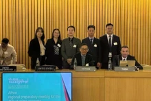 La delegación vietnamita asiste a la Reunión Preparatoria Regional Africana para el 15º Congreso de las Naciones Unidas sobre Prevención del Delito y Justicia Penal. (Foto: VNA)