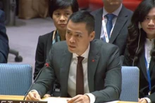 El embajador Dang Hoang Giang, jefe de la Misión permanente de Vietnam ante las Naciones Unidas, habla en el evento (Fuente:VNA)