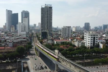 El tramo elevado de la línea de metro de Nhon-Estación de Hanói (Foto: VNA)