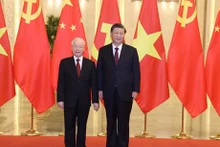 El secretario general del Partido Comunista de Vietnam, Nguyen Phu Trong, se reunió con el secretario general del Partido Comunista y presidente de China, Xi Jinping, durante su visita a China en octubre de 2022 (Foto: VNA)