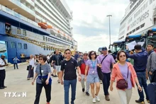 Los visitantes extranjeros llegan a la bahía de Ha Long (Fuente: VNA)