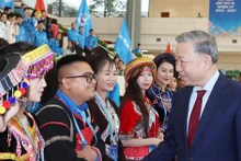 [Foto] Máximo dirigente partidista de Vietnam asiste al IX Congreso Nacional de la Federación de Jóvenes de Vietnam 