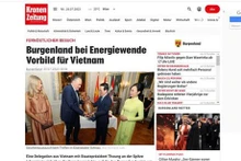 El periódico Kronen Zeitung publicó artículo sobre la visita oficial a Austria del presidente vietnamita Vo Van Thuong. (Foto: VNA)