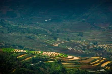 Escena cautivadora en Mu Cang Chai durante la temporada de lluvias