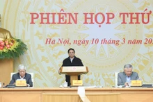 El premier vietnamita, Pham Minh Chinh, habla en el evento.