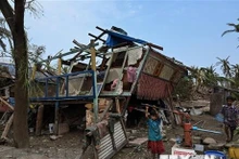 Muchas casas derrumbadas por el ciclón Mocha en Sittwe, Myanmar. (Foto: AFP/VNA)