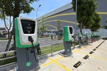 Una estación de carga para vehículos eléctricos de VinFast. (Fuente: VNA)