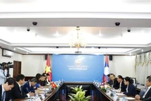 Reunión entre la viceministra de Asuntos Exteriores de Vietnam, Le Thi Thu Hang, y su homólogo laosiano, Tinh Souksan, en Vientiane, el 7 de septiembre (Foto: VNA)