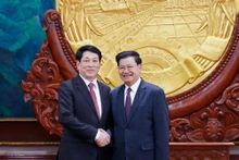 El presidente vietnamita, Luong Cuong, y el secretario general del Partido Popular Revolucionario de Laos y presidente de ese país, Thongloun Sisoulith. (Fuente: VNA)