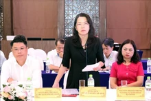 La directora del Servicio de Turismo de Ciudad Ho Chi Minh, Nguyen Thi Anh Hoa, en la conferencia (Foto: VNA)