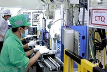 La compañía Youngbag Vietnam en el Parque Industrial de Binh Xuyen, en la provincia norvietnamita de Vinh Phuc es una empresa con el cien por ciento de propiedad surcoreana. (Foto: VNA)