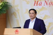 El primer ministro Pham Minh Chinh habla en la reunión (Foto: VNA)