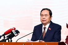 El presidente de la Asamblea Nacional de Vietnam, Tran Thanh Man, interviene en la cita (Foto: VNA)