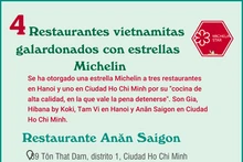 Se otorgan estrellas Michelin de cuatro restaurantes vietnamitas