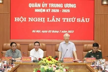 El secretario general del Partido Comunista de Vietnam, Nguyen Phu Trong, interviene en la conferencia. (Fotografía: VNA)