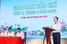 El vice primer ministro de Vietnam Tran Hong Ha interviene en la cita. (Fotografía: VNA)