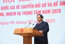 El primer ministro de Vietnam, Pham Minh Chinh, interviene en la reunión. (Fotografía: Nhan Dan)