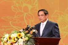 El primer ministro de Vietnam, Pham Minh Chinh, interviene en el evento. (Fotografía: Nhan Dan)