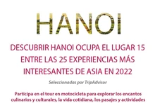 Hanói ocupa el lugar 15 entre las 25 experiencias más interesantes de Asia en 2022