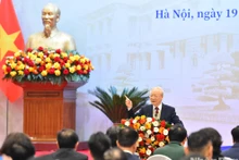 El secretario general del Partido Comunista de Vietnam, Nguyen Phu Trong, en la conferencia. (Fotografía: Nhan Dan)