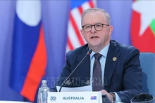 El primer ministro de Australia, Anthony Albanese, interviene en la reunión. (Fotografía: VNA)