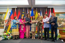 Los embajadores de países de la Asean participantes en el evento. (Fotografía: VOV)