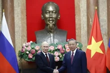 El presidente de Vietnam, To Lam, y su homólogo ruso, Vladimir Putin. (Fotografía: VNA)