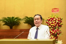 El presidente de la Asamblea Nacional de Vietnam, Tran Thanh Man, interviene en el seminario. (Fotografía: Nhan Dan)