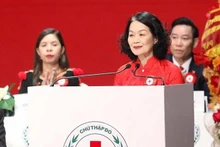 La presidenta de la Cruz Roja de Vietnam, Bui Thi Hoa. (Fotografía: VNA)