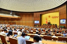 En una sesión plenaria del quinto período de sesiones de la Asamblea Nacional de Vietnam. (Fotografía: Nhan Dan)