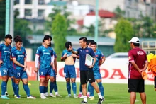 Un entrenamiento de la selección nacional de fútbol sub-23 de Vietnam. (Fotografía: VFF)
