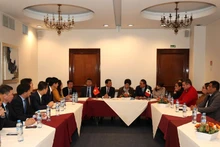 Escena de la sesión de trabajo de la delegación de la provincia de Lao Cai en México. (Fotografía: VNA)