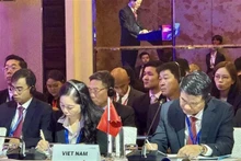 La delegación vietnamita en la 14 Conferencia de Fiscales Generales China-Asean en Singapur. (Fotografía: VNA)