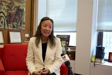 Nguyen Thi Lien Hang, profesora de Historia en la Universidad de Columbia, en la ciudad de Nueva York, en la entrevista. (Fotografía: VNA)