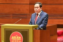El presidente de la Asamblea Nacional de Vietnam, Tran Thanh Man, habla en el evento. (Fotografía: Nhan Dan)