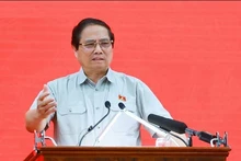 El primer ministro de Vietnam, Pham Minh Chinh, interviene en la conferencia. (Fotografía: VNA)