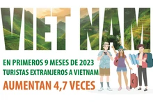 Visitantes extranjeros en Vietnam aumentan 4,7 veces en primeros nueve meses