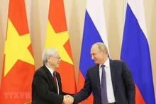 El secretario general del Partido Comunista de Vietnam, Nguyen Phu Trong, y el presidente de Rusia, Vladimir Putin, se reúnen en Sochi, Rusia, en septiembre de 2018. (Fotografía: VNA)
