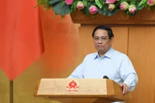 El primer ministro de Vietnam, Pham Minh Chinh, interviene en la reunión. (Fotografía: Nhan Dan)