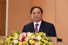 El primer ministro de Vietnam, Pham Minh Chinh, interviene en la cita. (Fotografía: Nhan Dan)