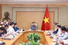 El vice primer ministro de Vietnam Tran Hong Ha preside la reunión. (Fotografía: VNA)