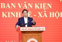 El primer ministro de Vietnam, Pham Minh Chinh, interviene en la sesión de trabajo. (Fotografía: Nhan Dan)