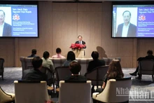 El presidente de la Asociación de Amistad Vietnam-Tailandia, Nguyen Van Thanh, interviene en la reunión. (Fotografía: Nhan Dan)