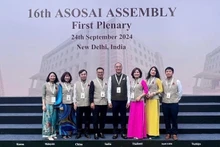 La delegación de la Oficina Estatal de Auditoría de Vietnam en la 16 Asamblea de la Organización Asiática de Entidades Fiscalizadoras Superiores. (Fotografía: VNA)