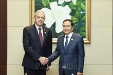 El presidente de la Asamblea Nacional de Vietnam, Tran Thanh Man, y el presidente de la Cámara de Representantes de la Asamblea Nacional de Bielorrusia (Cámara baja), Igor Sergeyenko. (Fotografía: VNA)