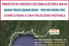 Línea de transmisión eléctrica completada a una velocidad notable