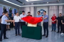 En la inauguración de la Academia Internacional de Billar en Yushan. (Fotografía: VNA)