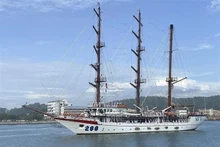 El Buque escuela de vela 286-Le Quy Don, de la Armada Popular de Vietnam. (Fotografía: VNA)