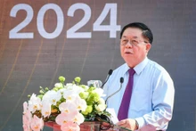 El jefe de la Comisión de Comunicación y Educación del Comité Central del Partido, Nguyen Trong Nghia, en el evento. (Fotografía: Nhan Dan)